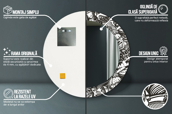 Kerek tükör fali dísz Absztrakt folyadék