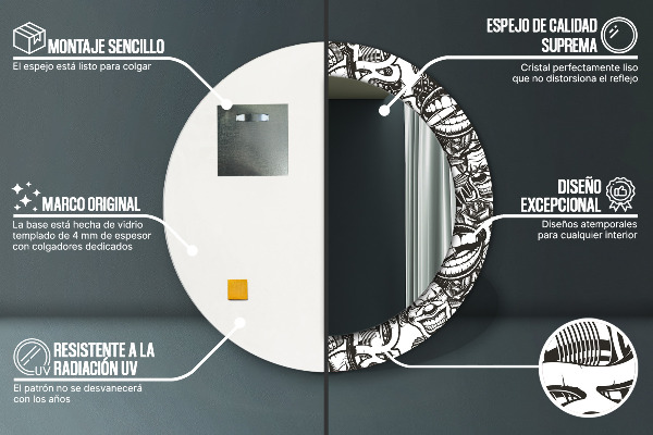 Kerek tükör fali dísz Absztrakt folyadék