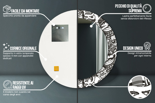 Kerek tükör fali dísz Absztrakt folyadék