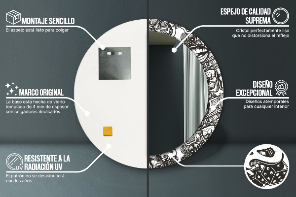 Kerek tükör fali dísz Absztrakt folyadék