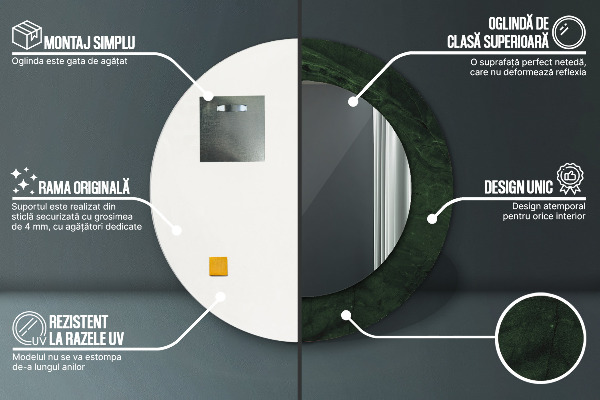 Kerek tükör díszítéssel Szerpentin