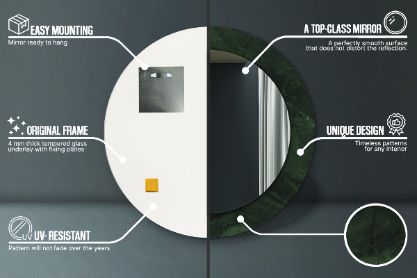 Kerek tükör díszítéssel Szerpentin