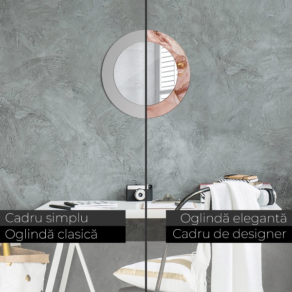 Kerek tükör nyomtatott kerettel Absztrakt folyadék