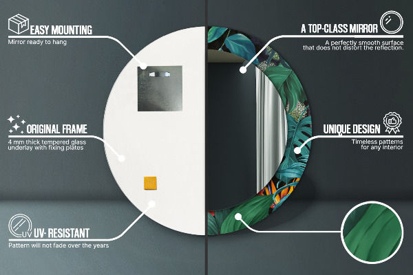 Kerek dísztükör Erdő a dzsungelben