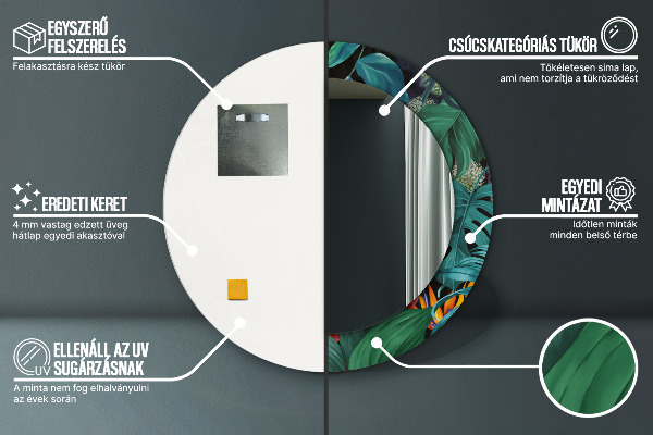 Kerek dísztükör Erdő a dzsungelben