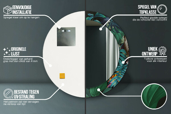 Kerek dísztükör Erdő a dzsungelben