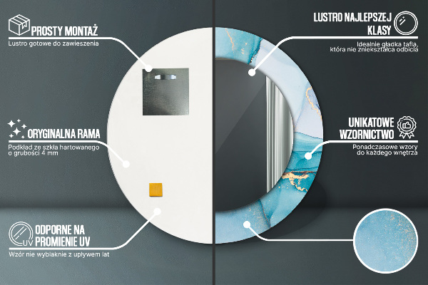 Kerek díszes tükör Absztrakt folyadék