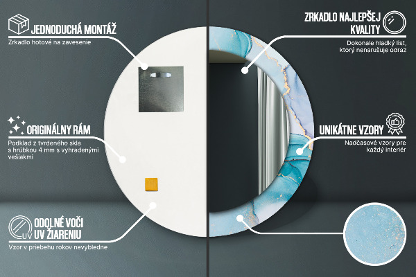 Kerek díszes tükör Absztrakt folyadék