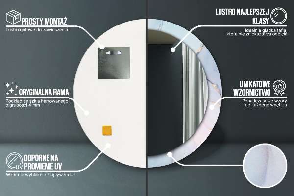 Kerek díszes tükör Absztrakt folyadék