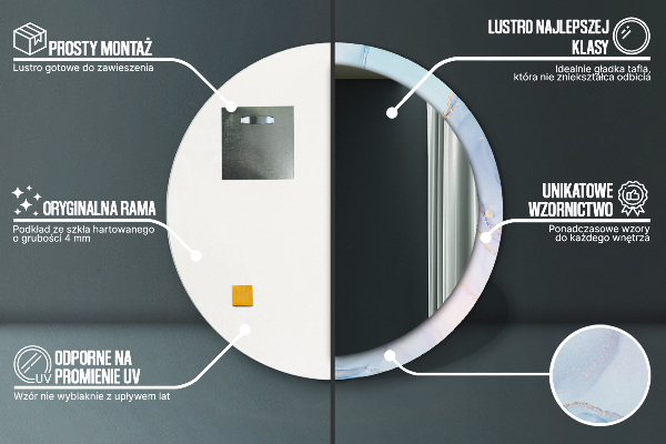 Kerek díszes tükör Absztrakt folyadék