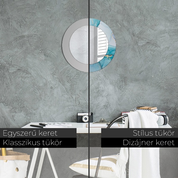 Kerek díszes tükör Absztrakt folyadék