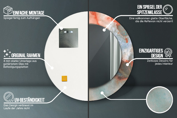 Kerek tükör fali dísz Ónix golyók