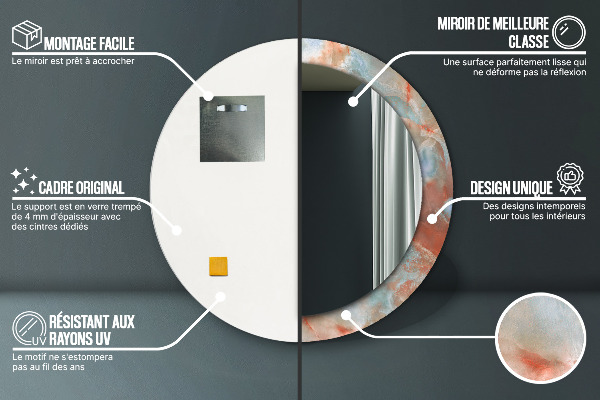 Kerek tükör fali dísz Ónix golyók