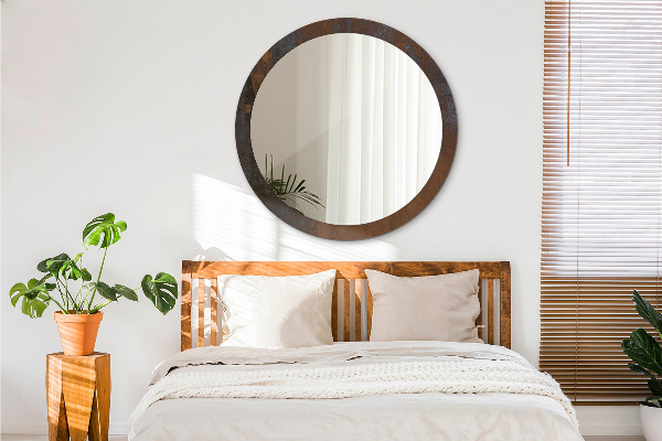 Kerek tükör nyomtatott kerettel Fémes rusztikus