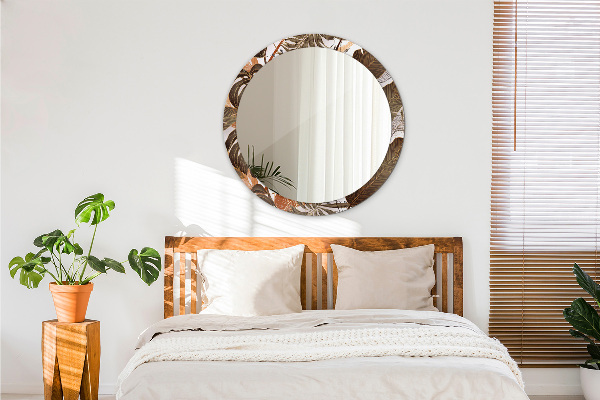 Kerek dísztükör pálmalevelek