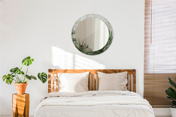 Kerek tükör fali dísz Páfránylevél