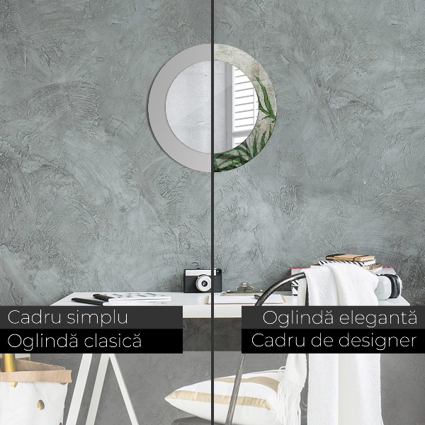 Kerek tükör fali dísz Páfránylevél