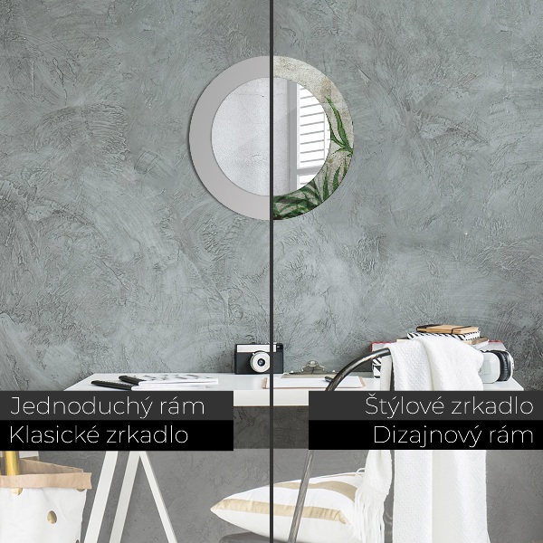 Kerek tükör fali dísz Páfránylevél