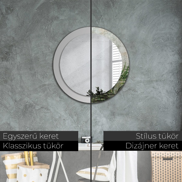 Kerek tükör fali dísz Páfránylevél