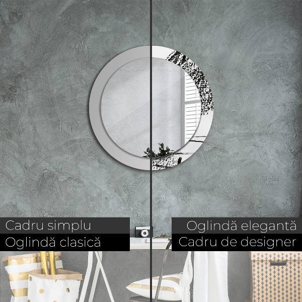 Kerek tükör keret nyomtatással Graffiti minta