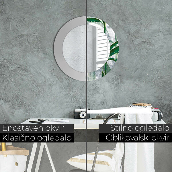 Kerek dísztükör Trópusi levelek