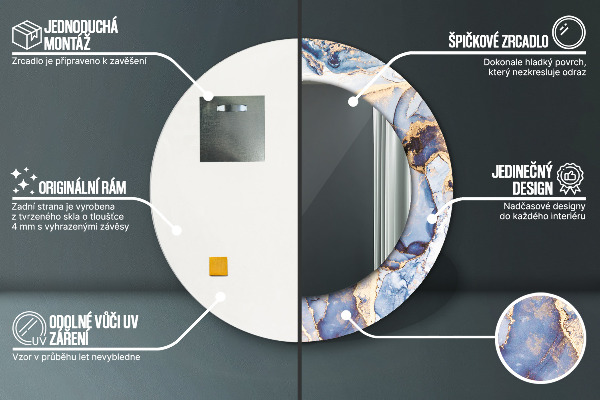 Kerek díszes tükör Absztrakt folyadék művészet