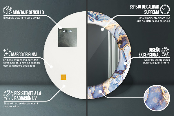 Kerek díszes tükör Absztrakt folyadék művészet