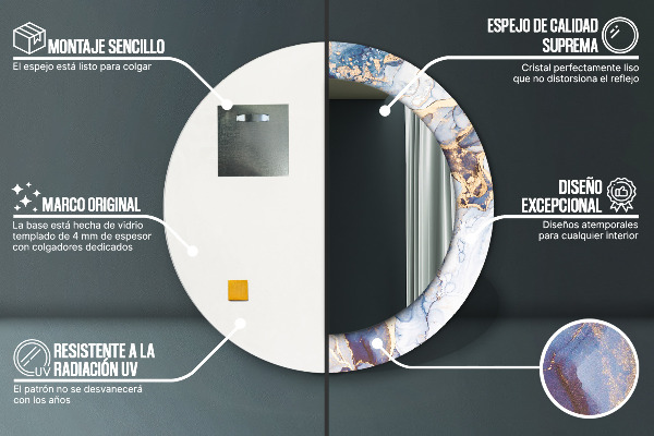 Kerek díszes tükör Absztrakt folyadék művészet