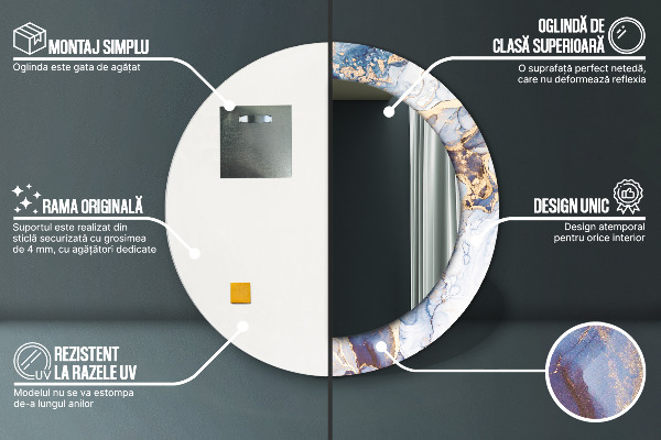 Kerek díszes tükör Absztrakt folyadék művészet