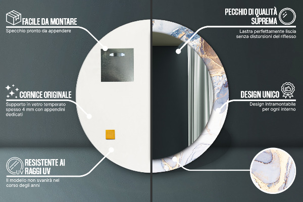 Kerek díszes tükör Absztrakt folyadék művészet