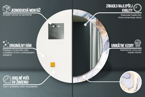 Kerek díszes tükör Absztrakt folyadék művészet