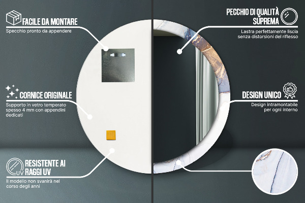 Kerek díszes tükör Absztrakt folyadék művészet