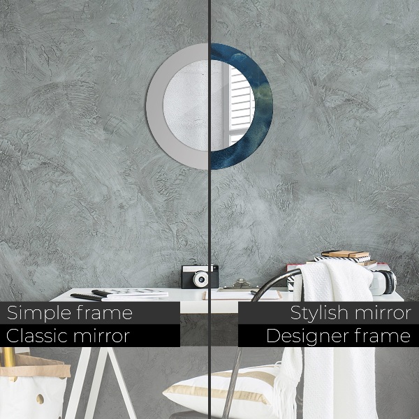 Kerek tükör díszítéssel Ónix márvány