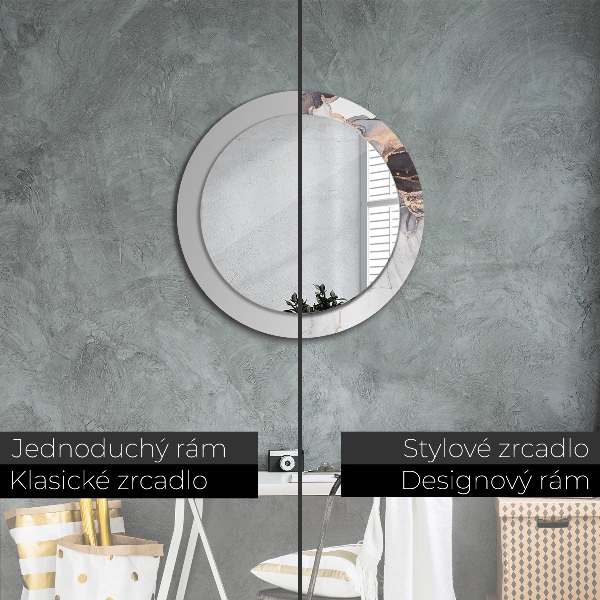 Kerek tükör keret nyomtatással Absztrakt folyadék