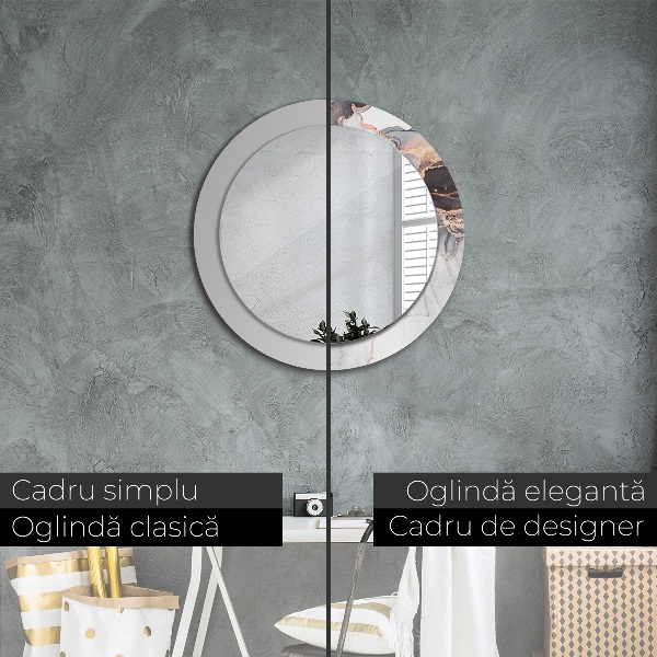 Kerek tükör keret nyomtatással Absztrakt folyadék