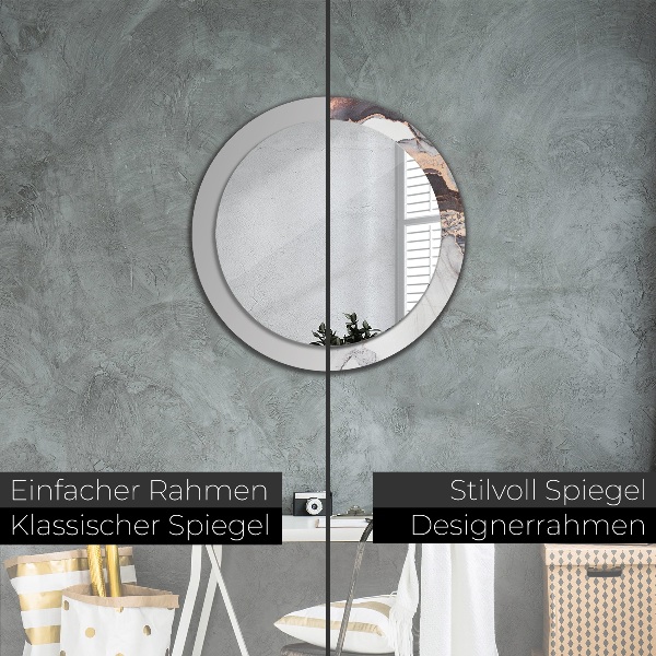 Kerek tükör keret nyomtatással Absztrakt folyadék