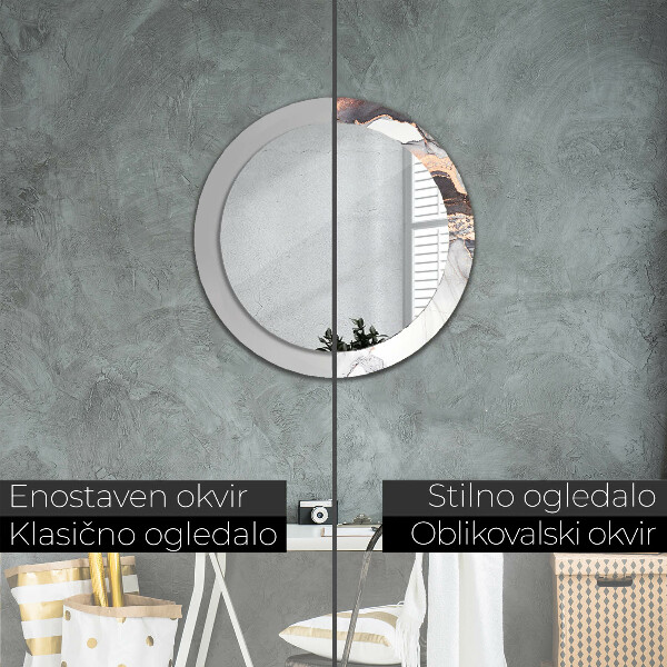 Kerek tükör keret nyomtatással Absztrakt folyadék