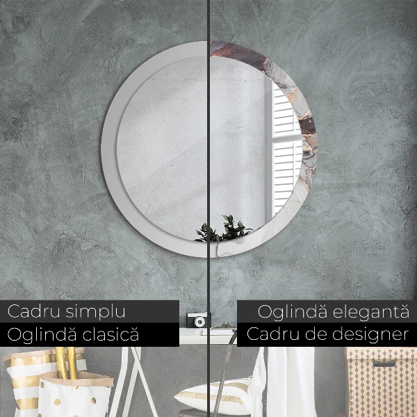 Kerek tükör keret nyomtatással Absztrakt folyadék