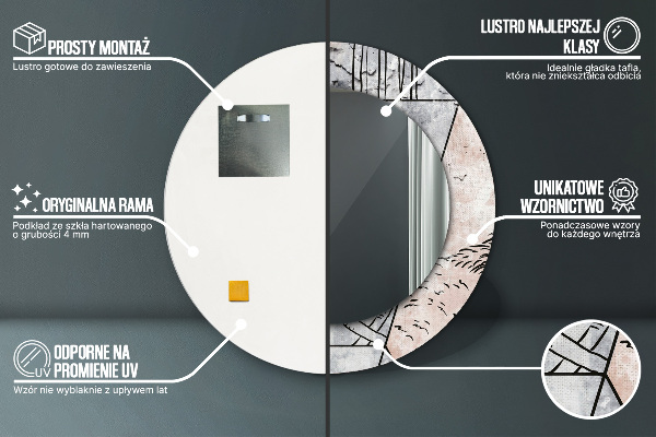 Kerek dísztükör Absztrakt állatok