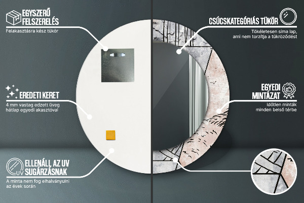 Kerek dísztükör Absztrakt állatok