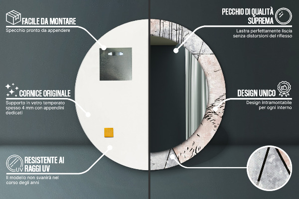 Kerek dísztükör Absztrakt állatok