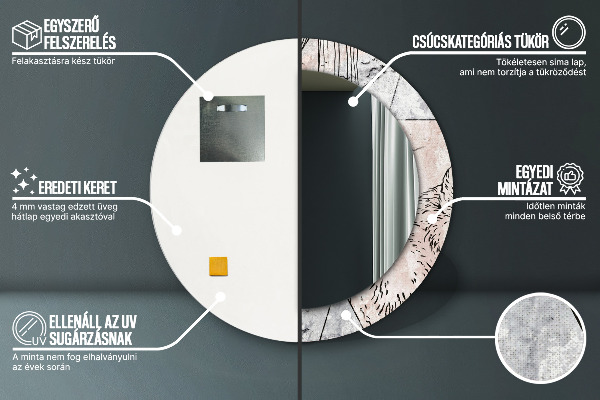 Kerek dísztükör Absztrakt állatok