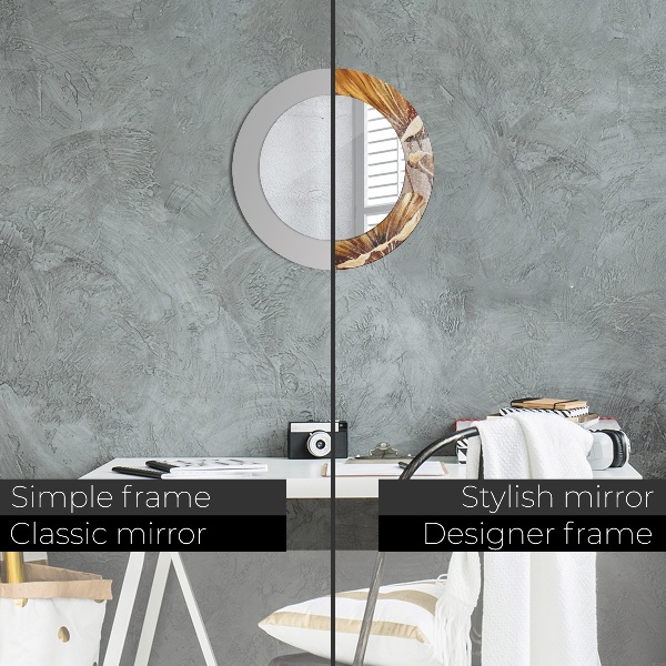 Kerek tükör fali dísz Arany levelek