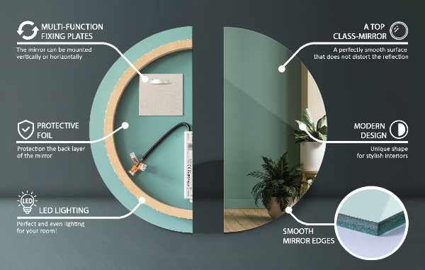 Ledes fürdőszoba tükör fi 70 cm