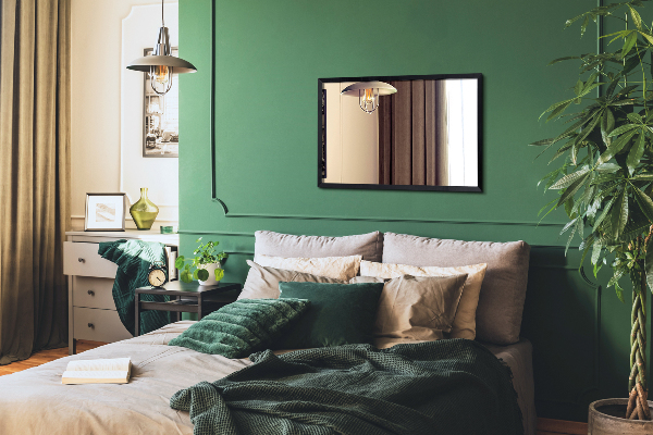 Tükör nappaliba fekete kerettel 80x60 cm