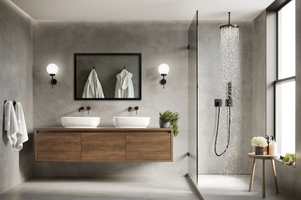 Modern tükör fekete kerettel 80x60 cm