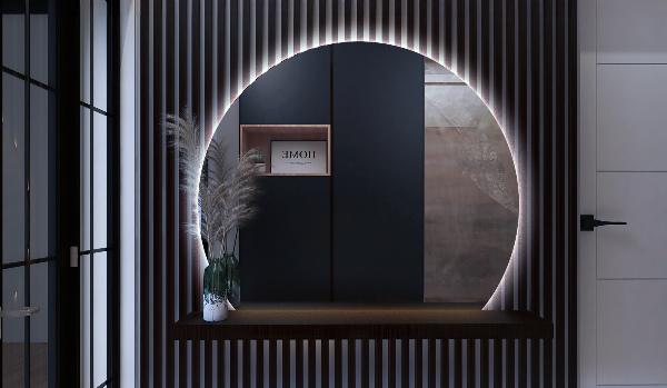 Furcsa forma ledes tükör dekoratív 84x100 cm