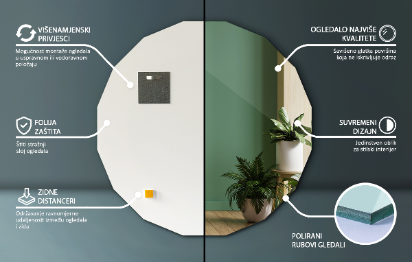 Geometriai tükör eredeti alakja 50x50 cm