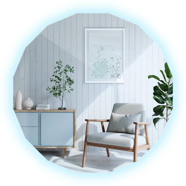 Sokszögű tükör LED 100x100 cm