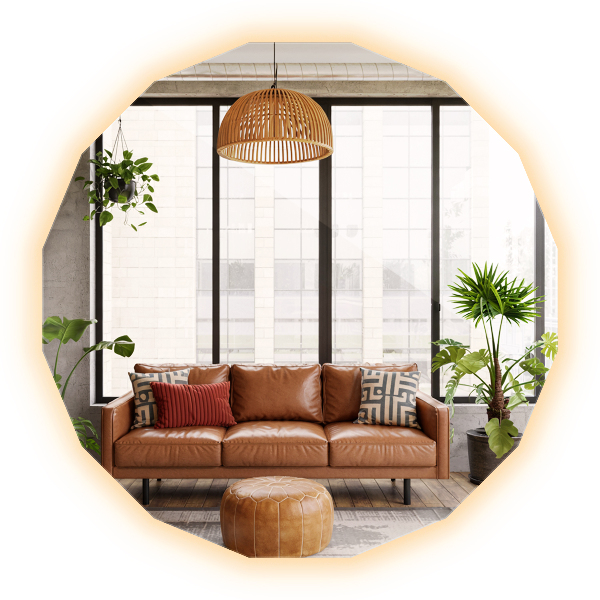 Sokszögű tükör LED 80x80 cm